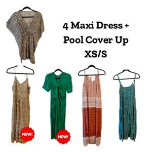 Women’s lot of XS/S dresses and a pool cover up - mix of new and used.